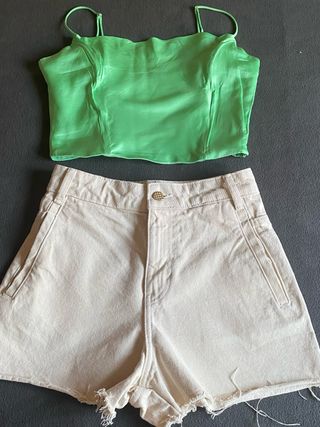 Shorts + top Zara talla S