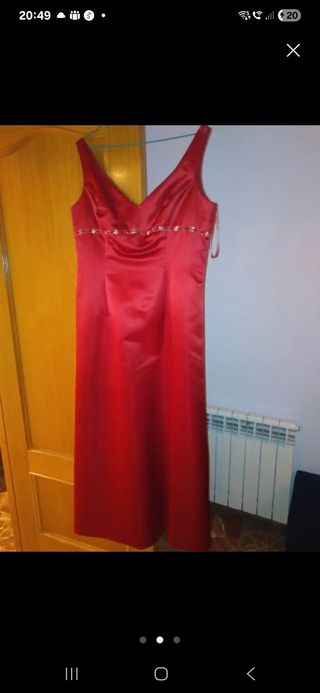 Vestido fiesta rojo satin