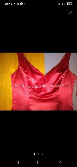 Vestido fiesta rojo satin