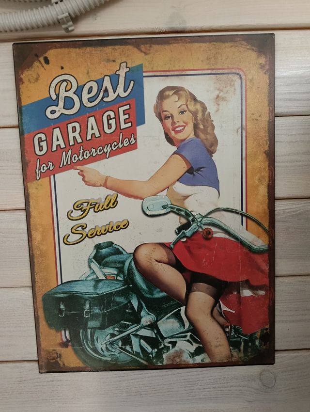 Targa metallo vintage garage