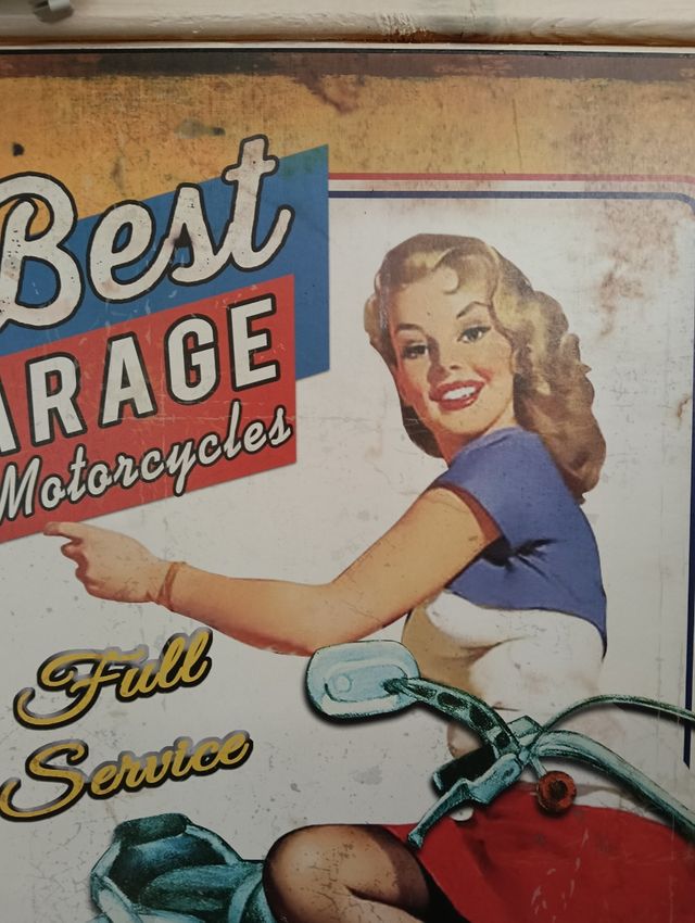 Targa metallo vintage garage