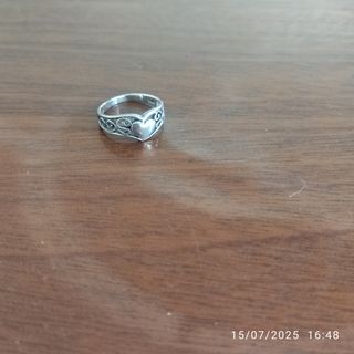 Anillo plata corazón