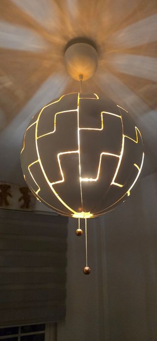 Lámpara Death Star plegable blanco/cobre