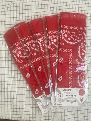 5 Bandanas rojas paisley