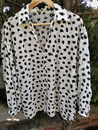 Blusa Zara - Leopardo Blanco y Negro