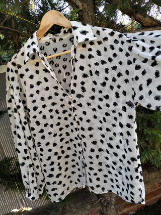 Blusa Zara - Leopardo Blanco y Negro
