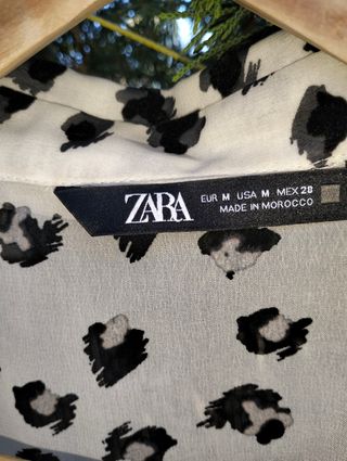 Blusa Zara - Leopardo Blanco y Negro