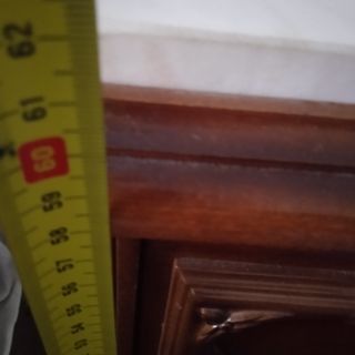 Mesita noche mármol - madera