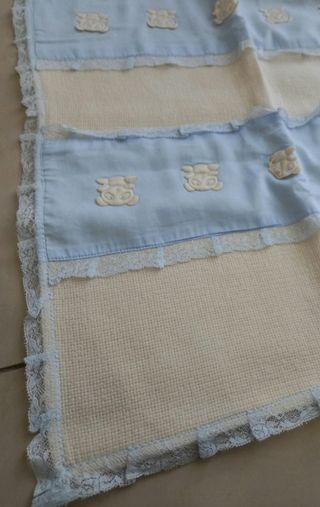 Coperta nascita neonato con pizzo,fatta da sarta 