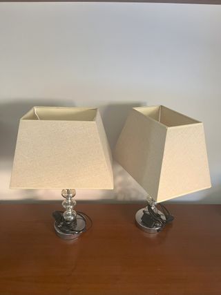 2 lámparas salón - beige y plata
