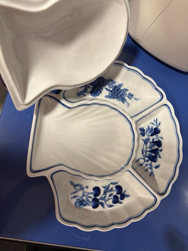 Fuente porcelana azul y blanca