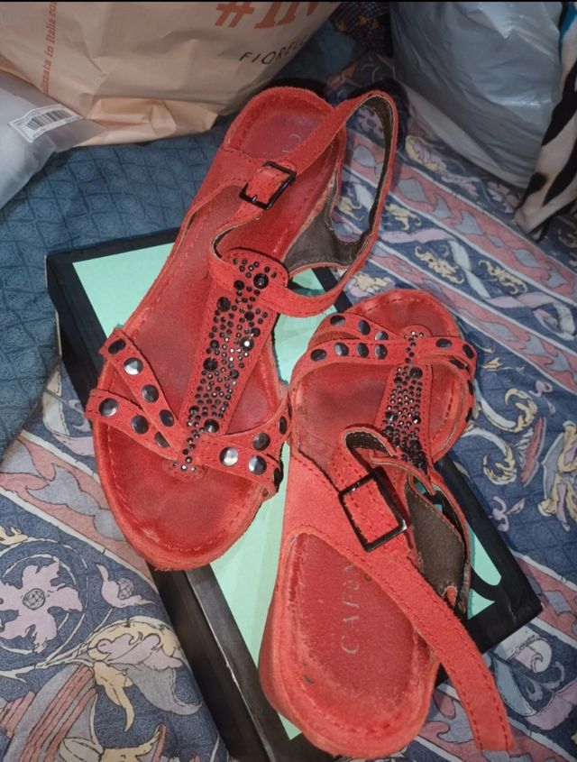 Sandali rossi estivi café noir