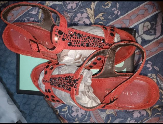 Sandali rossi estivi café noir