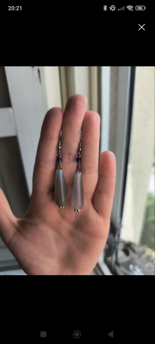 Orecchini perle bianche e blu