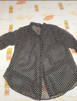 Blusa Pois - Bianco e Nero