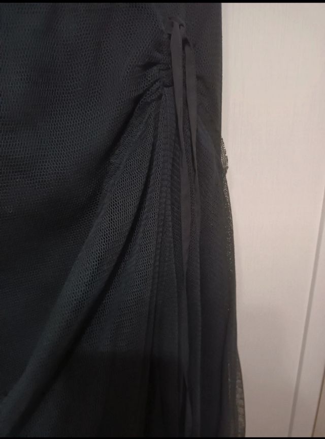 Gonna nera in cotone retinato elastico- elegante