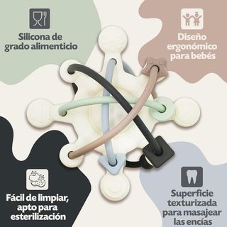 Mordedor sensorial para bebé con sonajero. NUEVO 