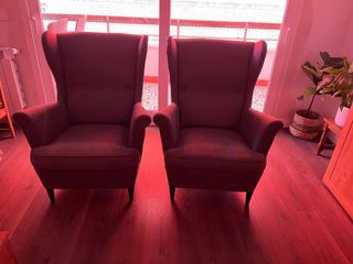 Sillón orejero gris