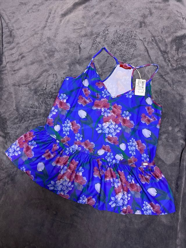 Blusa Guess azul estampada