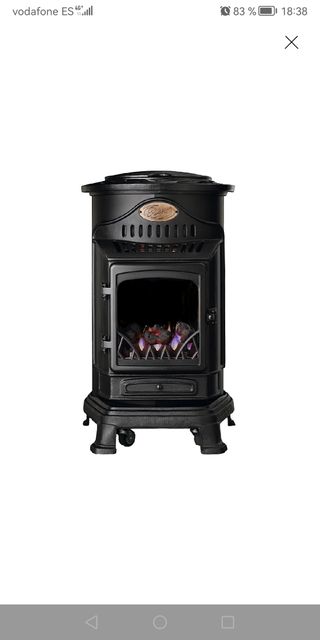 Estufa gas butano hierro fundido negra