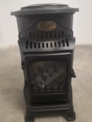 Estufa gas butano hierro fundido negra