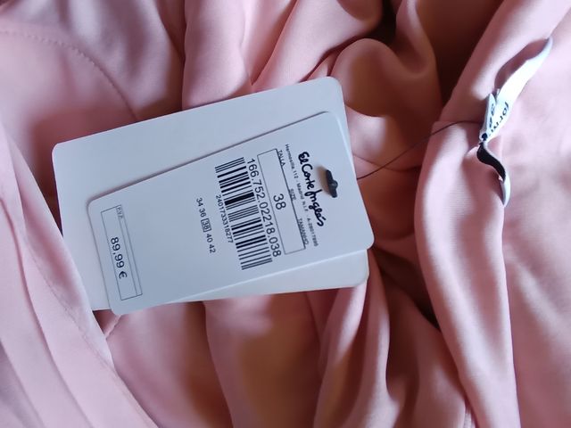 Vestido ceremonia plisado rosa