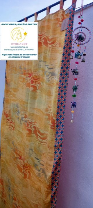 Cortina hecha 2 caras tela De la India.EnvioGratis