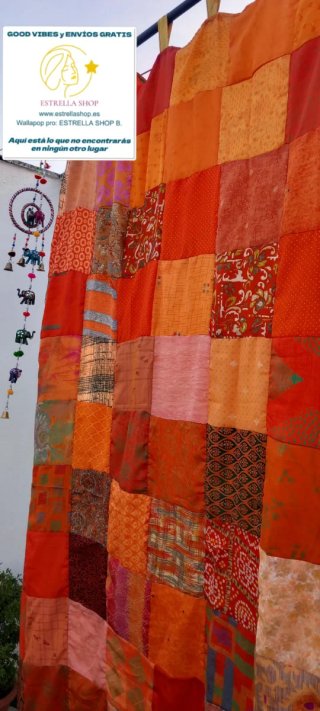 Cortina hecha 2 caras tela De la India.EnvioGratis
