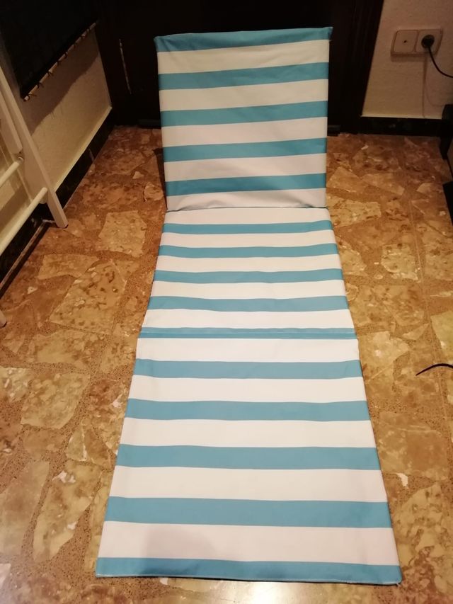 Esterilla playa plegable azul-blanco