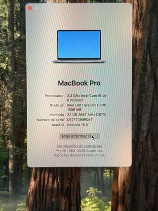 MacBook Pro 16" (2019) i9 2.3GHz
SSD 1TB- RAM 16 G