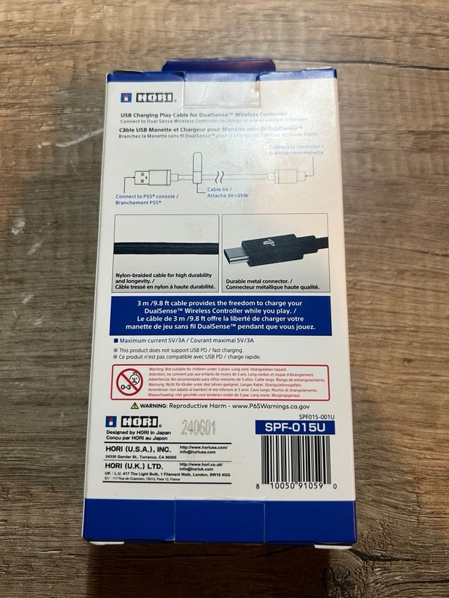 Cable USB HORI 3m PS5