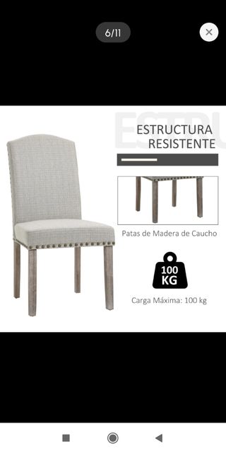 2 sillas comedor beige