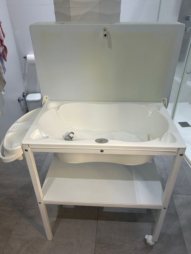 Bañera bebé cambiador plegable estructura madera