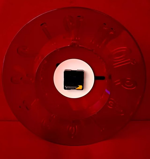 guzzini orologio da parete muro rosso scuro bordo'