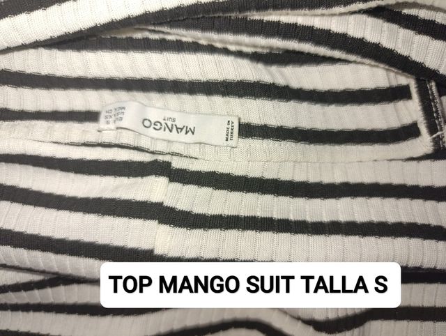 Top Mango rayas blanco-negro talla S