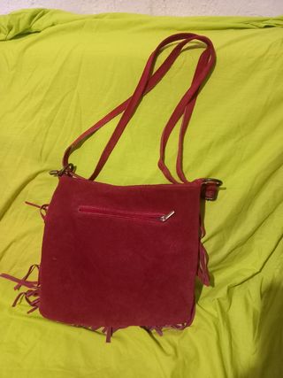 Bolso bandolera rojo flecos
