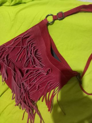 Bolso bandolera rojo flecos