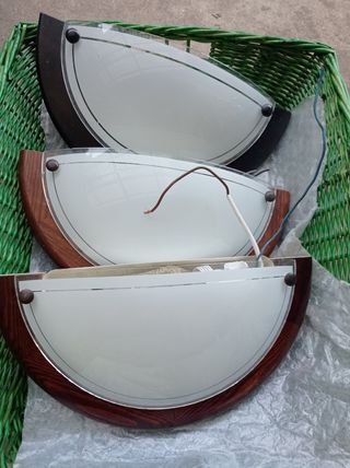 2 Applique G.I.E.S.S.E legno vetro