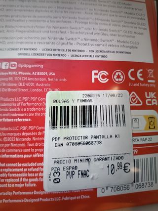 Protector Pantalla Nintendo Switch OLED nuevo