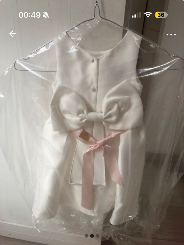 Abito cerimonia bimba bianco 18 mesi