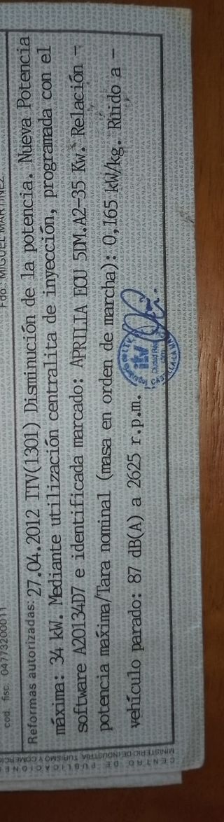 Aprilia Dorsoduro 750 A2 Etiqueta C