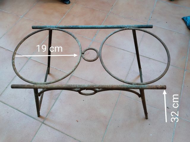 Pie forja 2 soportes macetero