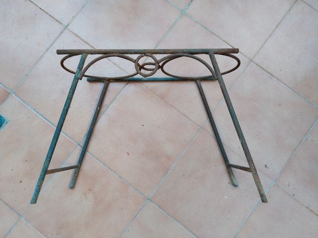 Pie forja 2 soportes macetero