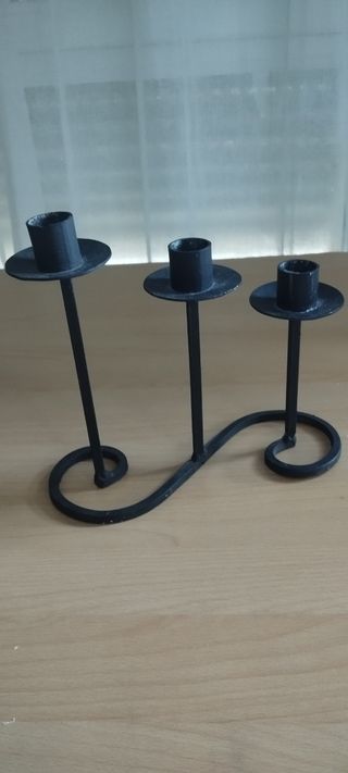 4 portacandele in metallo nero