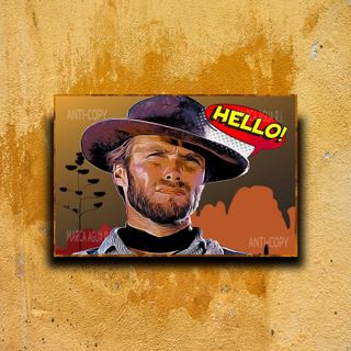 PLACA METALICA CLINT EASTWOOD CARTEL DECORATIVO TV