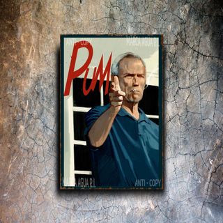 PLACA METALICA CLINT EASTWOOD CARTEL DECORATIVO TV