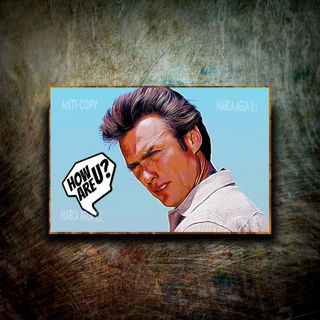 PLACA METALICA CLINT EASTWOOD CARTEL DECORATIVO TV