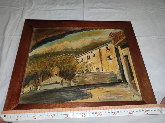 Quadro olio paesaggio montano