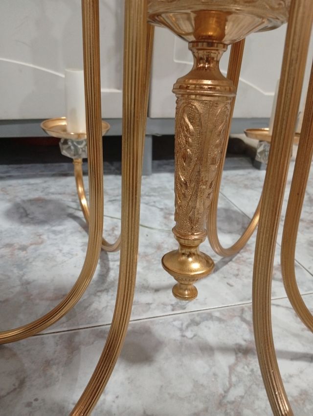 Candelabro antiguo dorado metal