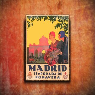 PLACA METALICA MADRID CARTEL RETRO TURISMO METAL